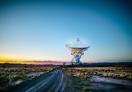 White Radar Telescope on Grass Field