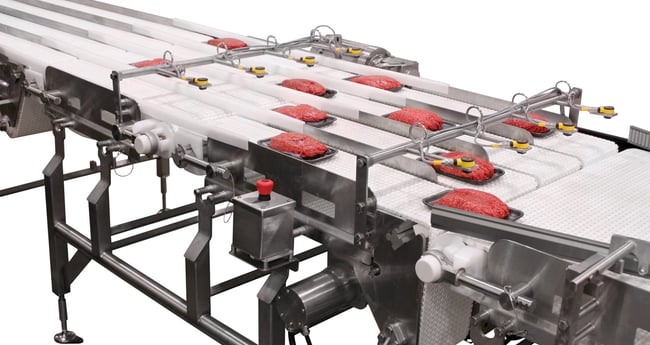 Image of meat on conveyor belt 