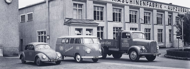 Black and White Image of Historic STAHL Building