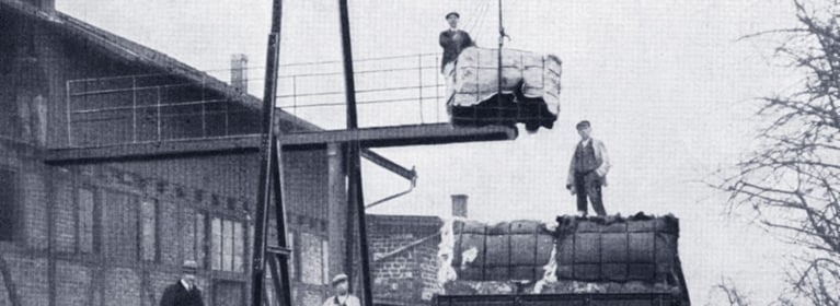 Black and White Image of Old Chain Hoists